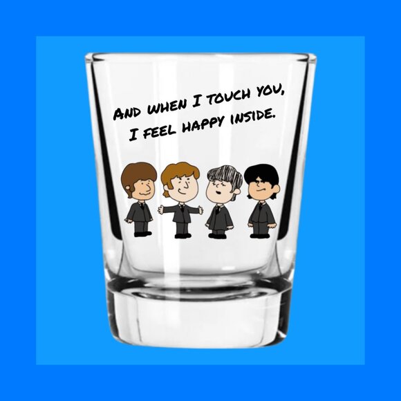 THE BEATLES/PEANUTS Character SHOT GLASS/ BOX SET - Picture 4 of 8